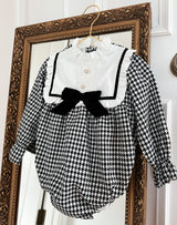 Black & White Dogtooth Romper