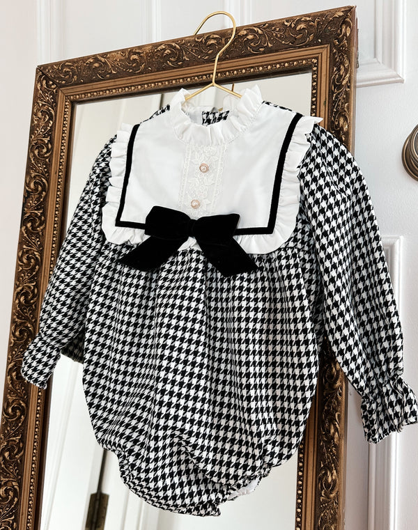 Black & White Dogtooth Romper