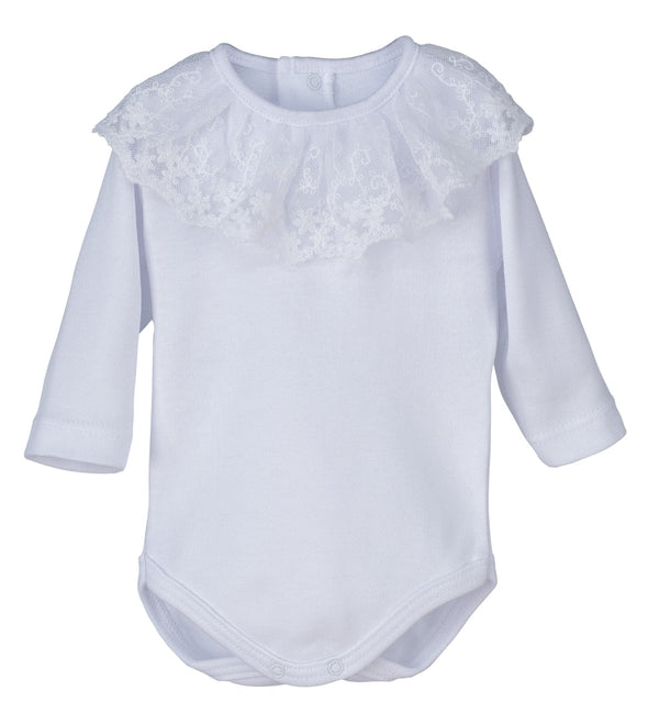 CALAMARO White Lace Collar Bodysuit