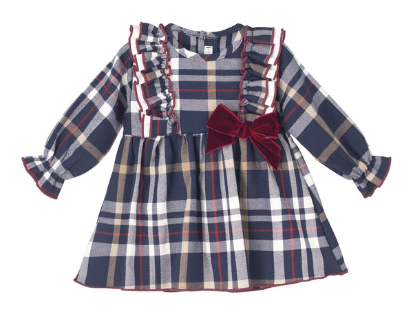 CALAMARO Navy Tartan Dress