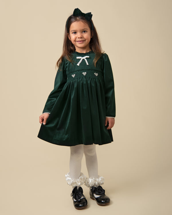 Green Velour Dress Set