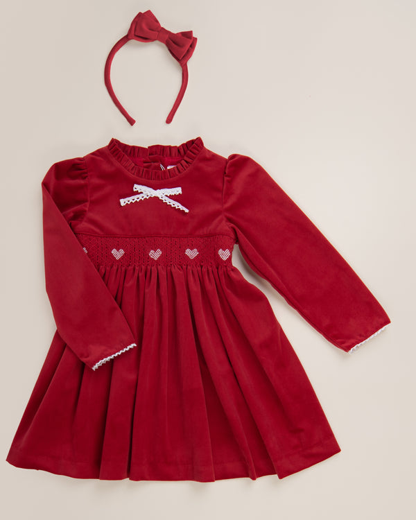 Red Velour Dress Set