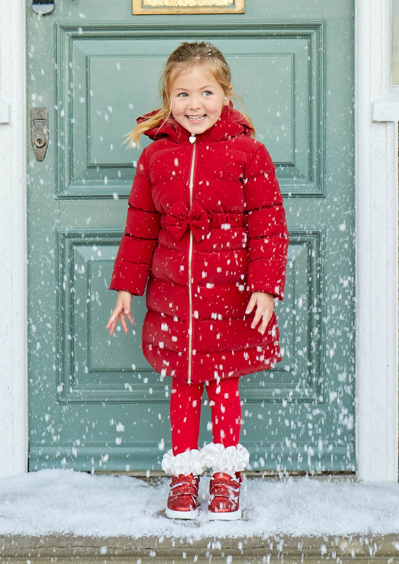 Red Bow Puffer Coat
