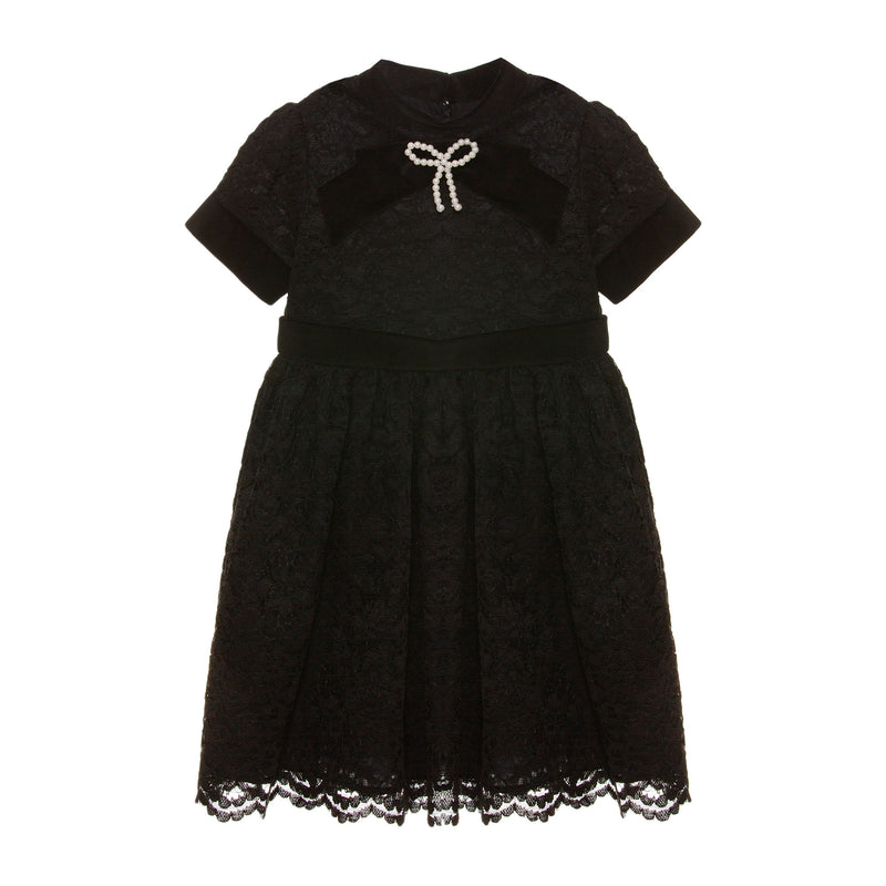 PATACHOU Black Lace & Velvet Dress