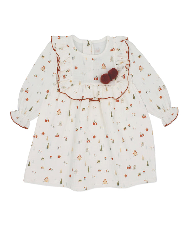 RAPIFE Ivory Pom Pom Dress