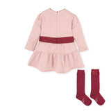 TUTTO PICCOLO Pink & Burgundy Dress