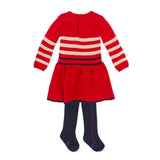 TUTTO PICCOLO Red Knitted Dress & Tights