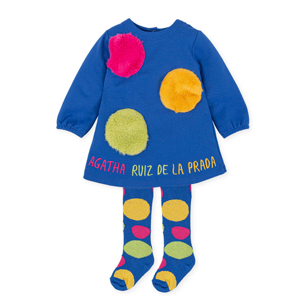 AGATHA Blue Dress with Tights