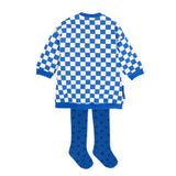 AGATHA Blue Check  Dress with Tights