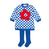 AGATHA Blue Check  Dress with Tights