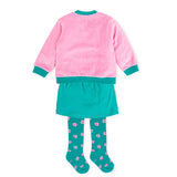 AGATHA Green & Pink Skirt Set with tights