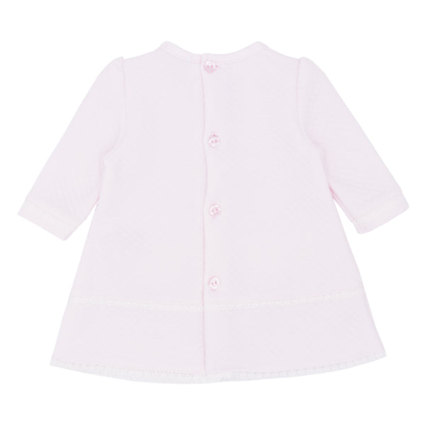 BLUE BABY Pink Dress with Lace Trim