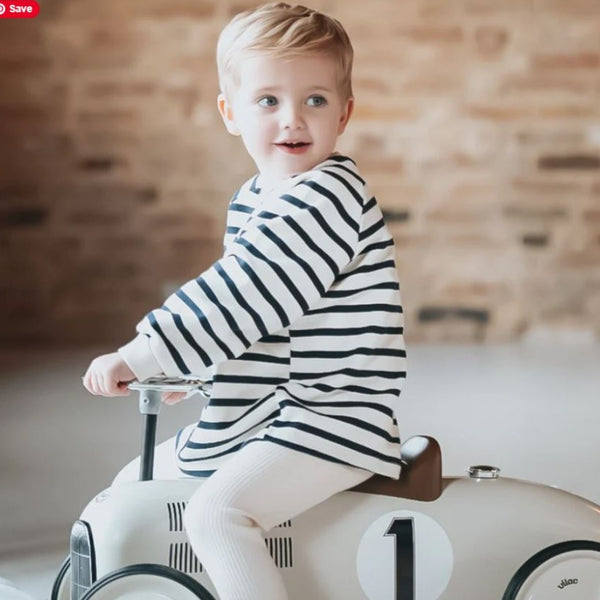 Sailor Top - Ivory & Navy Stripe