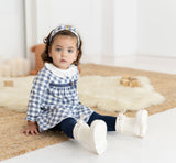 TUTTO PICCOLO Blue Check Dress & Tights