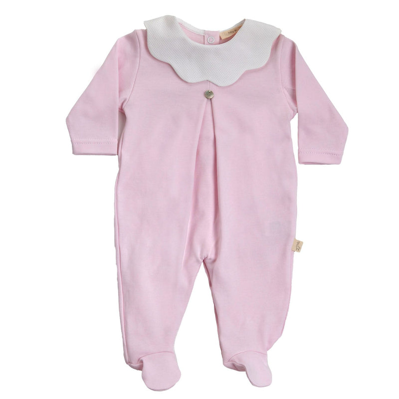 BABY GI Pink Scalloped Collar Babygrow
