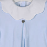 BABY GI  Blue Scalloped Collar Babygrow