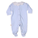 BABY GI  Blue Scalloped Collar Babygrow