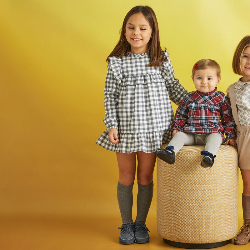 BABIDU Grey Check Dress