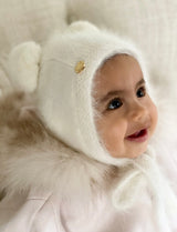 Petite Maison White Cashmere Teddy Hat