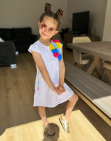 AGATHA White Pom Pom Dress