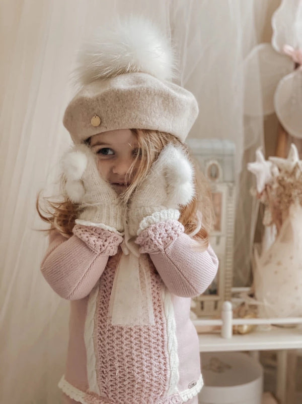 Petite Maison Cream Wool Beret