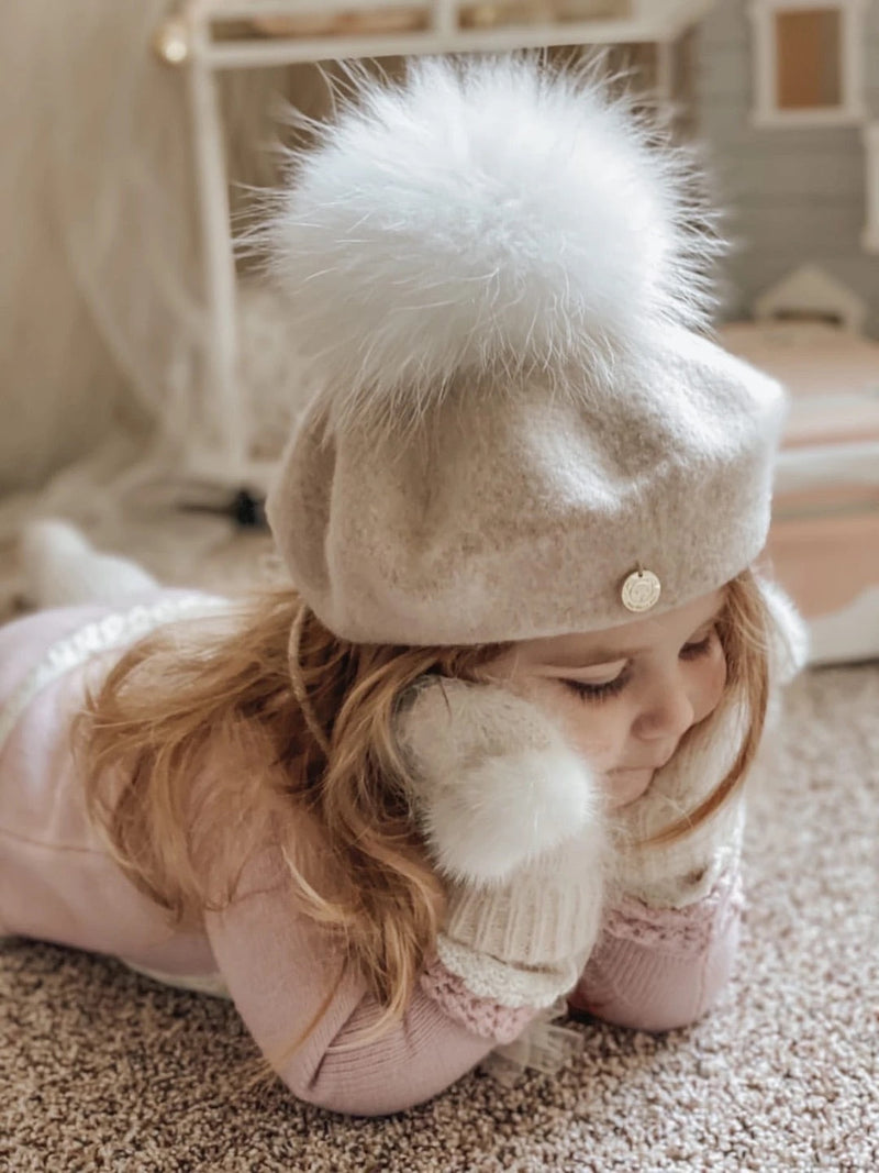 Petite Maison Cream Wool Beret