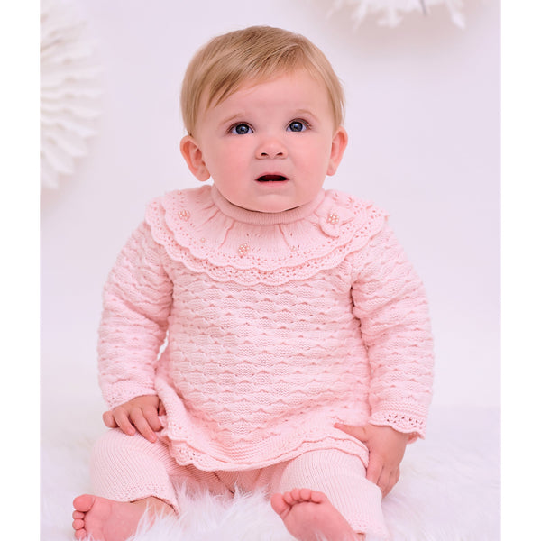 SARAH LOUISE Pink Knitted Trouser Set