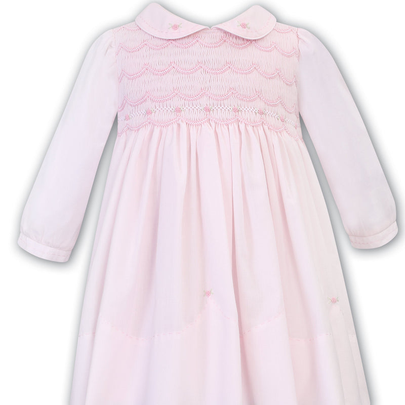 SARAH LOUISE Pink Hand Smocked Dress
