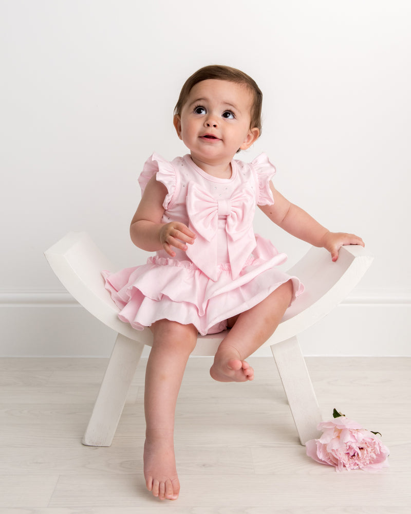 CARAMELO KIDS Pink Bow Romper
