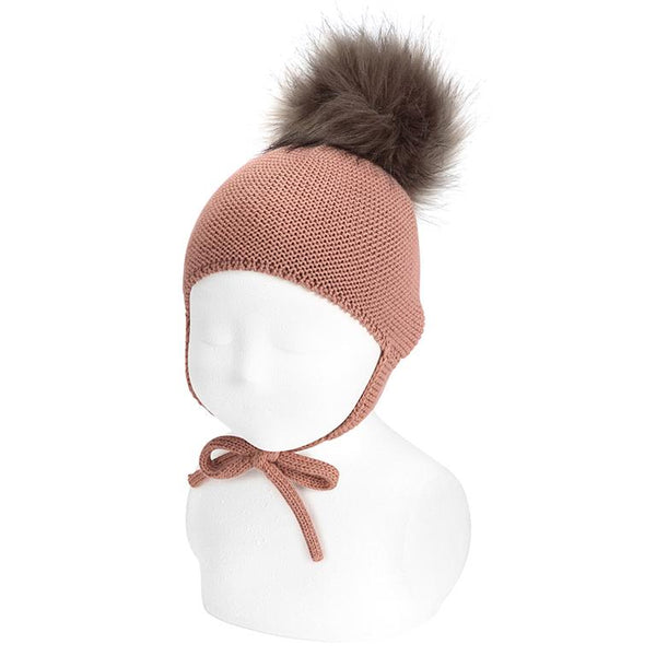 CONDOR Pink Wool Pom Pom Hat