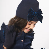 CONDOR Navy Velvet Bow Beanie