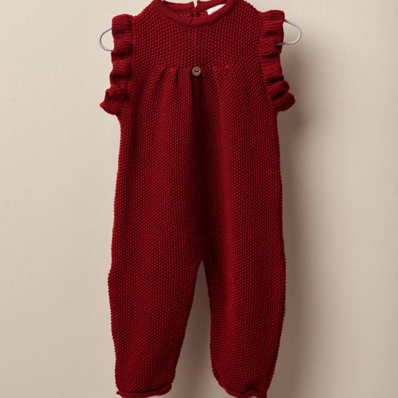 WEDOBLE Burgundy Knitted Dungarees