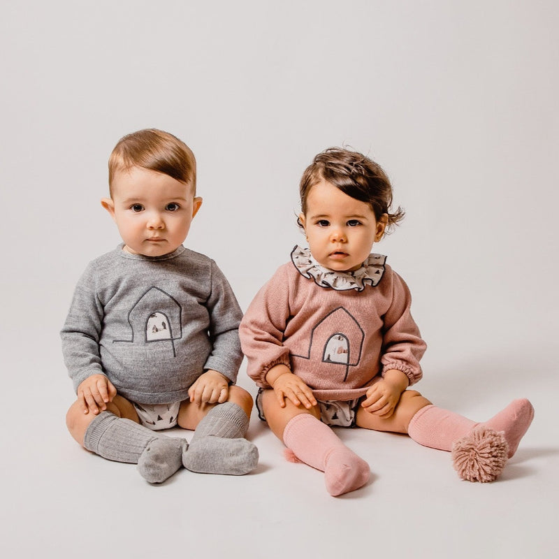 CALAMARO Pink & Grey Bloomer Set