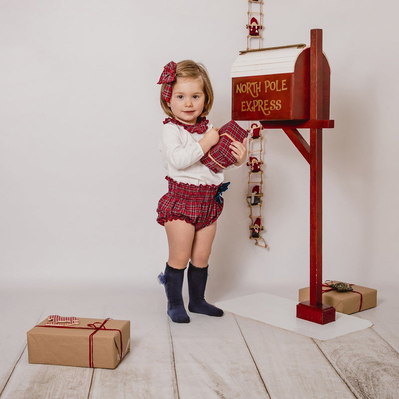 CALAMARO Red Tartan Bloomer Set