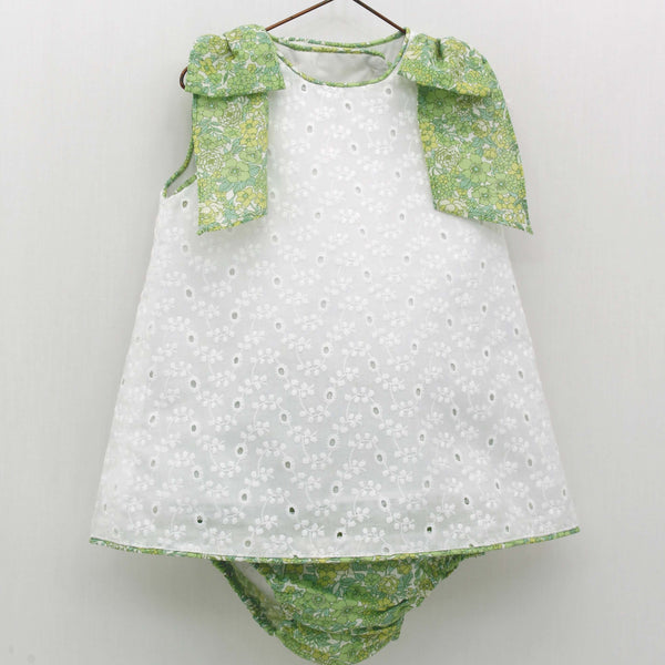 FOQUE White Broderie Anglaise Dress Set