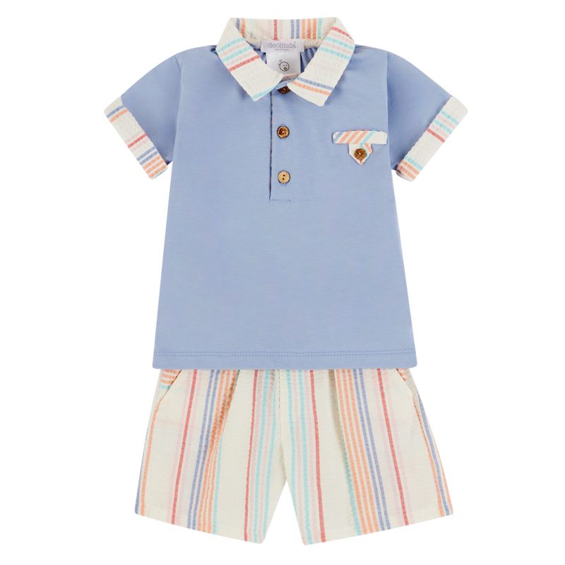 DEOLINDA Boys Stripe Short Set