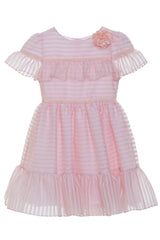 PATACHOU Pink Striped Organza Dress