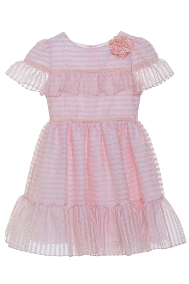 PATACHOU Pink Striped Organza Dress