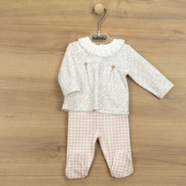 BABIDU Pink Floral Two Piece Babyset