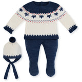 MAC ILUSION Navy Fox 3 Piece Knitted Set