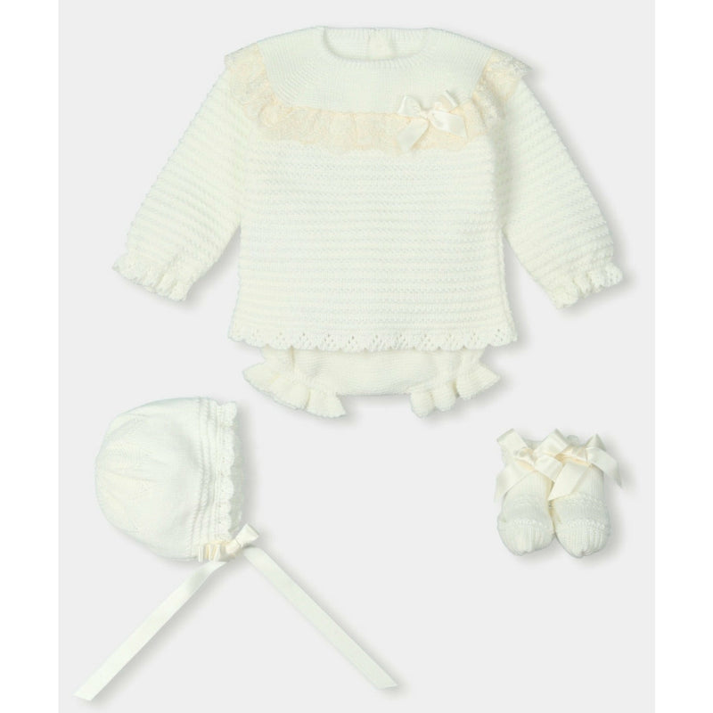 MAC ILUSION Ivory Four Piece Knitted Set