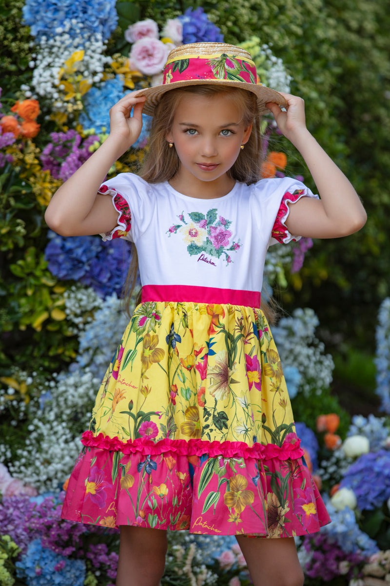PATACHOU Yellow Botanic Dress