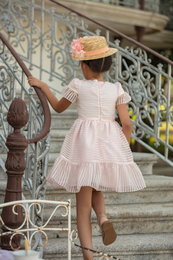 PATACHOU Pink Striped Organza Dress