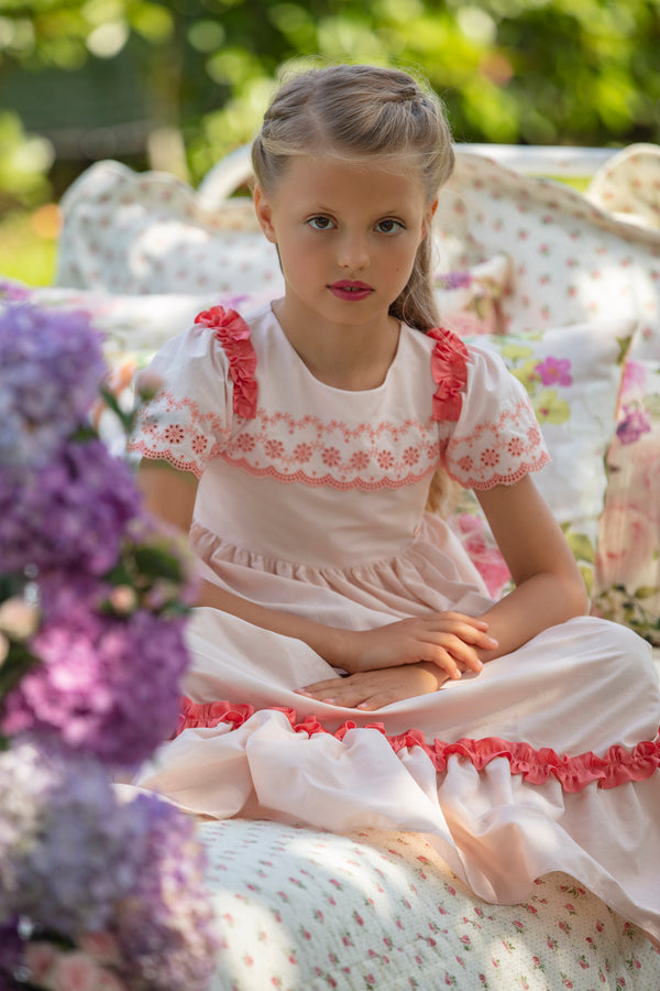 PATACHOU Peach Broderie Anglaise Dress