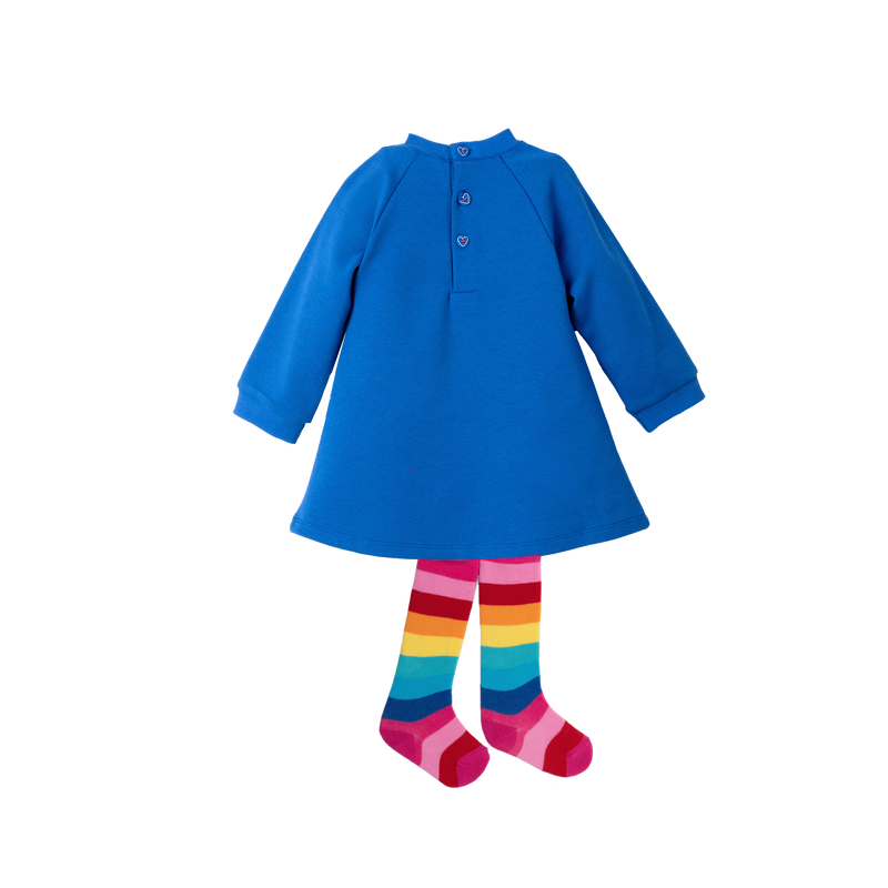 AGATHA Girls Cotton Blue Dress Set