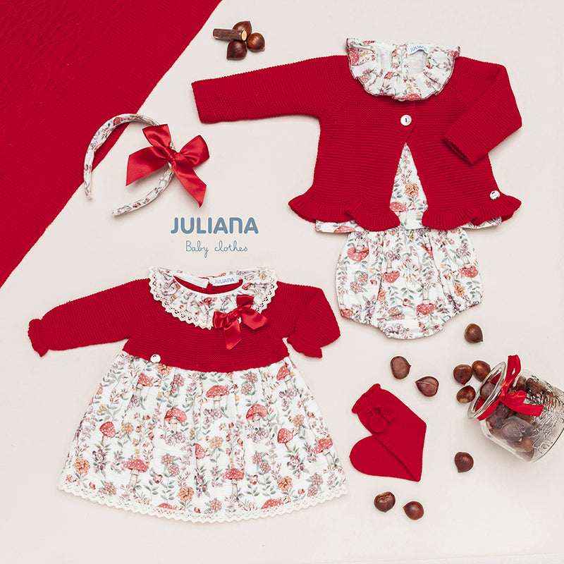 JULIANA Red Knitted Design Dress
