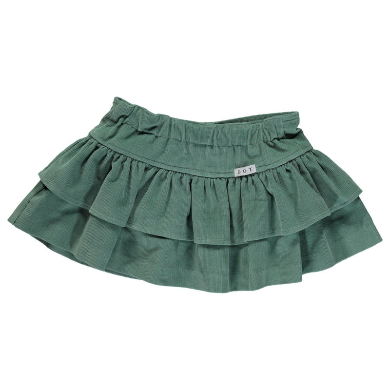 DOT Green Babycord Ana Skirt