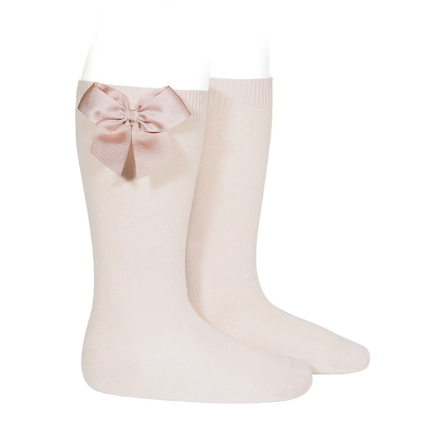 CONDOR Nude Knee-High Sock with Bow