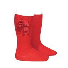 CONDOR Red Knee-High Sock with Bow