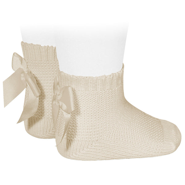CONDOR Linen Garter Stitch Sock with Bow